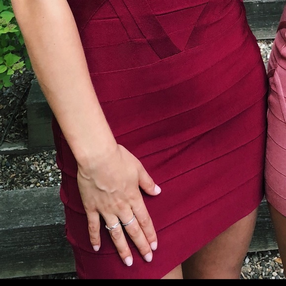 Herve leger red bodycon bandage mini dress - Picture 6 of 6